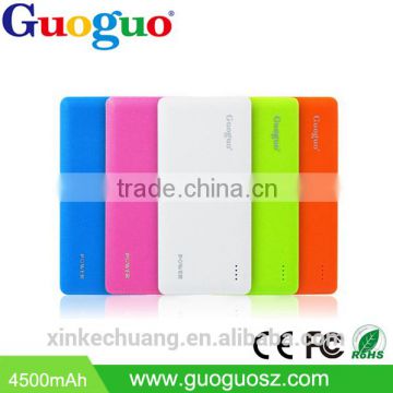 Guoguo 7000mAh credit card portable ultra thin rohs mobile power bank for iphone7