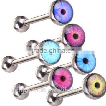 Free Shipping EYE Logo Tongue Ring Tongue Bar Stainless Steel Body Piercing Punk Style Jewelry
