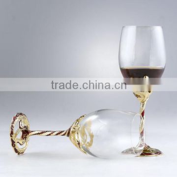 RORO Auspice dragon and phoenix enamel crystal glass red wine glass
