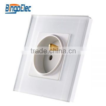 Euro type golden glass panel french wall socket 16A