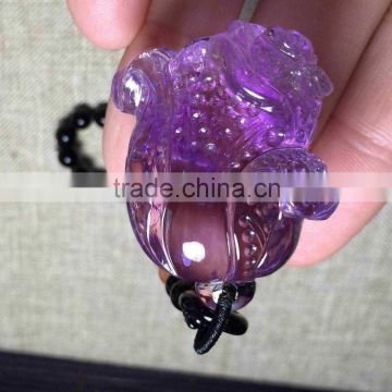 Beautiful natural amethyst crystal cabbage shaped pendant