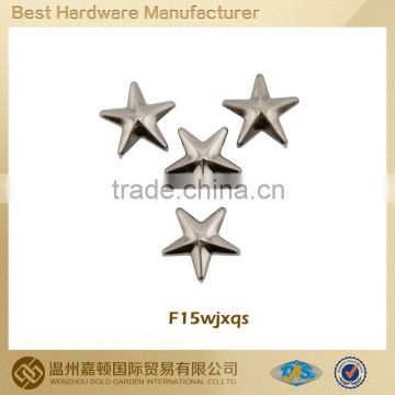 fashionable star shape metal studs for clothing with 4 claws