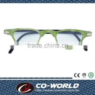 Reading glasses promotion, green oval frame, small frame glasses