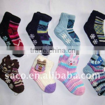 Fashion children's sock with the animal pattern on it