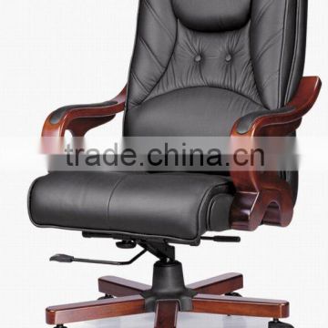 Executive Genuine Leather wooden office chair