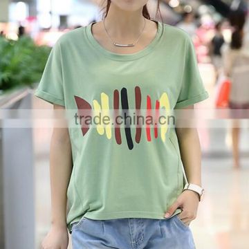 2015 girls fashion summer t shirt customize quality sexy casual lady wholesale t shirt printing