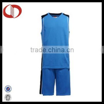 Sleeveless blue new style basketball jersey design with cheap price