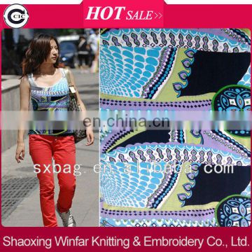 Single jersey spandex knitting printed rayon wholesale cheap viscose fabric for price