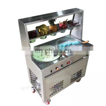 2018 chinese outlet single flat round pan fried ice cream roll machine / roll fried ice cream machine