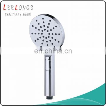 Three functional ABS plastic chromed bath hand held switched rain shower head