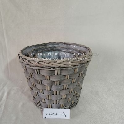 Customized woven poplar woodchip Basket For Garden And Home Storage Various Sizes