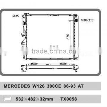 auto radiator for MERCEDES W126 300CE 86-93 AT