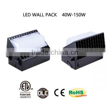 Indoor and outdoor ip65 40w 150W led wall pack light DLC ETL CE RoHS