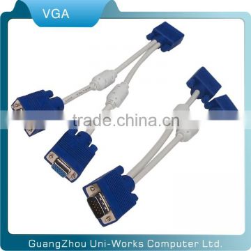 3+6 male to 2female 15pin VGA splitter cable