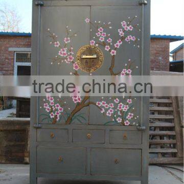 Chinese antique wooden big painting wardrobe