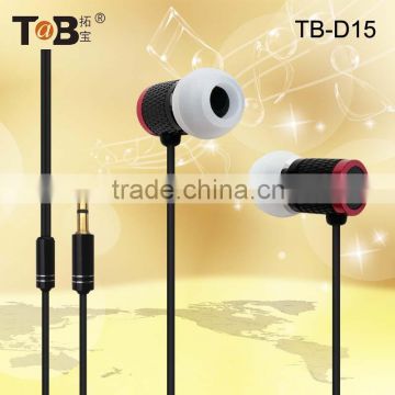 High quality metal aluminum powerful bass driven stereo sound earphones earbud