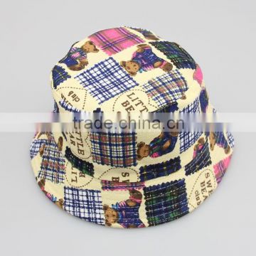 canvas floral print bucket hat