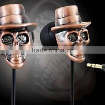 high quality skull earphone for mp3 /mp4 for promotion and gift
