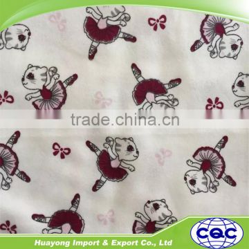 baby cotton printed flannel with cartoon animal design