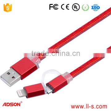 High quality metal shell nylon sleeving usb cable micro usb data charging cable for andriod smart phones
