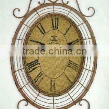 120547MCD-Antique imitation metal wall clock oval clock