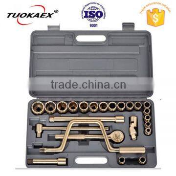 Aluminum bronze alloy socket sets-24pcs non sparking tools socket set factory