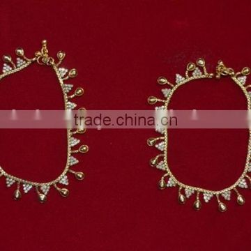 Agent Of Gold Rhinestone Anklets Jewellery For Young Girls