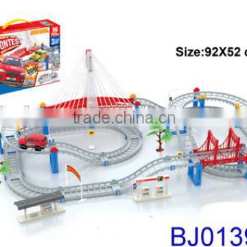 Hot new high speed electric plastic rail car toy slot car set toy