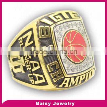 Cheap price factory direct custom gold plated 316l stainless steel alabama championship ring