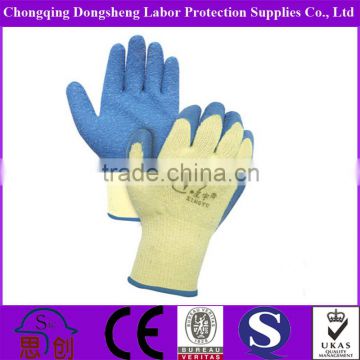 Anti-Acid Comfortable colorful Latex string knit pvc dot work gloves