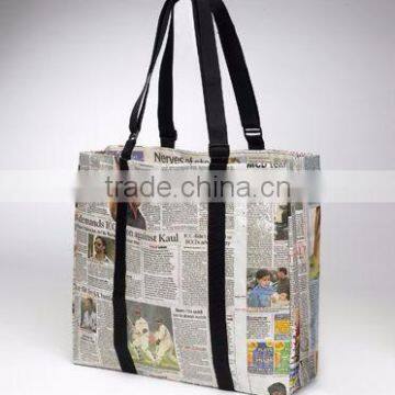 Newspaper carrier kraft paper hand custom gift shopping bag