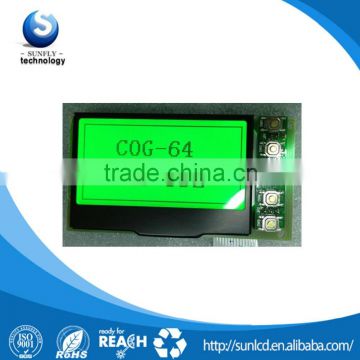 132x64 dots Graphic LCD display STN YELLOW GREEN lcd module