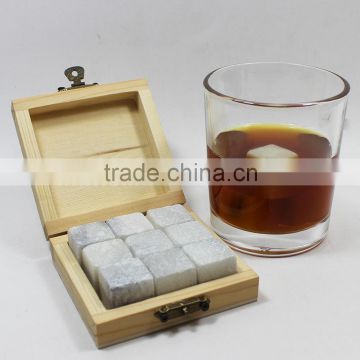 amazon top selling reusable food grade granite whisky stones in wooden box