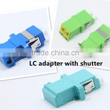 high quality MM SM fiber optic LC adapter with shutter