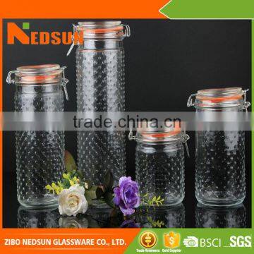 Excellent manufacturer selling Embossed Hot product large glass container