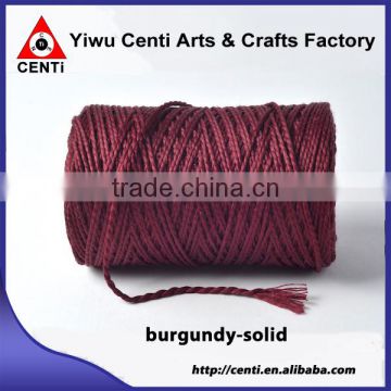 Hot sale burgundy solid cotton packing twine cotton bakers twine