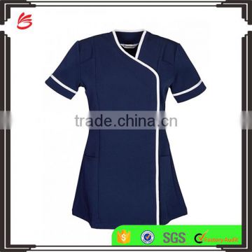 New style 2017 Comfortable cotton hospital Healthcare Female ladies tunic scrubs top fashionable Medical Nurse uniform designs