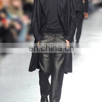 mens leather dress pants - fashion leather pants with cuffs - high quality fashion PU leather pants