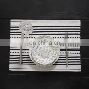 Wholesale coffee table placemat woven striped placemat table dish mat for dinning table