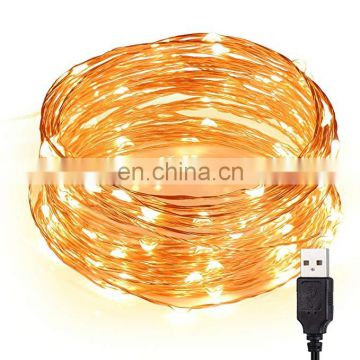 10M USB Powered Waterproof LED Copper Silver Wire String light