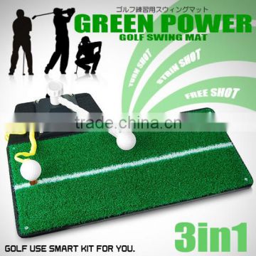Golf Practice Swing Mat 3in1 /Turn Shot/string Shot/free Shot