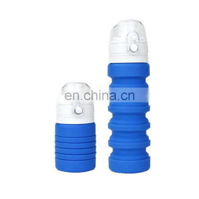 Eco-friendly 500ML BPA Free Silicone Foldable Sports Bottles Outdoor Bike Drinking Plastic Collapsible Water Bottle