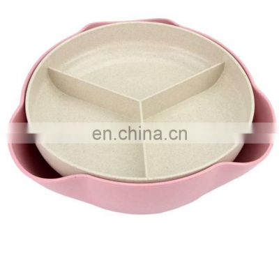 Wheat Straw Double Dish for Pistachios, Peanuts, Nuts, Fruits, Candies, Snacks Plastic Serving Dishes and Bowls