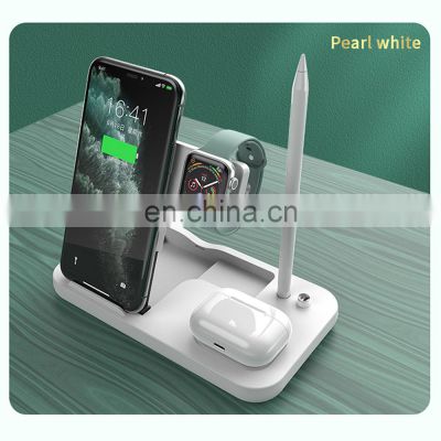 Foldable charging station qi wireless charger 15w 4 in 1