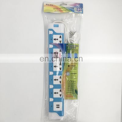 multiple power socket 3m wire color multi outlet electrical extension socket