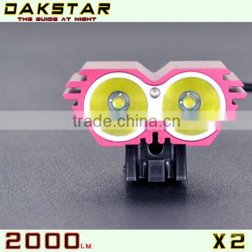DAKSTAR 2013 Newest Red X2 CREE XML U2 2000LM Aluminum High Power Rechargeable Bicycle LED Light