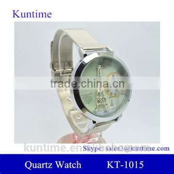 Crystal Eiffel Tower image ladies wrist watches quartz watch china supplier