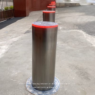 UPARK Innovative Robust Private Area District Parking Barrier with Warning Light Automatic Rising Post Defensive Bollard