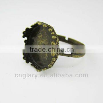 New pattern bronze finger ring with plate
