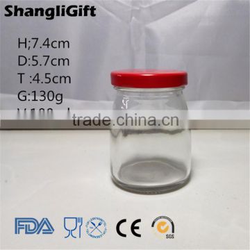 100ml Glass Pudding Bottle With Metal Lid